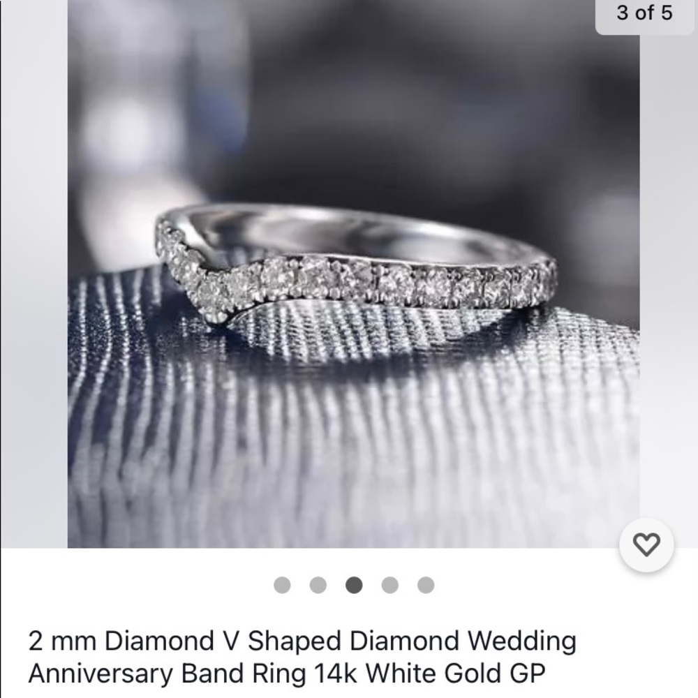 V -Shaped Diamond ring size 7.25 New